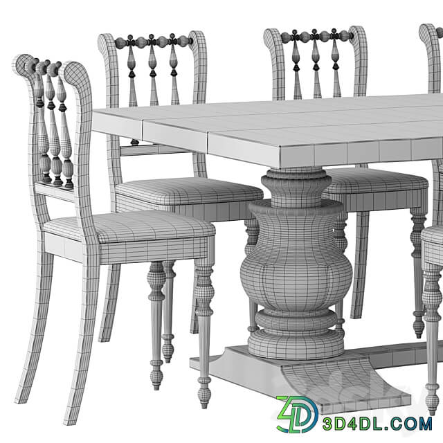 Rustic dining table chair Table Chair 3D Models 3DSKY