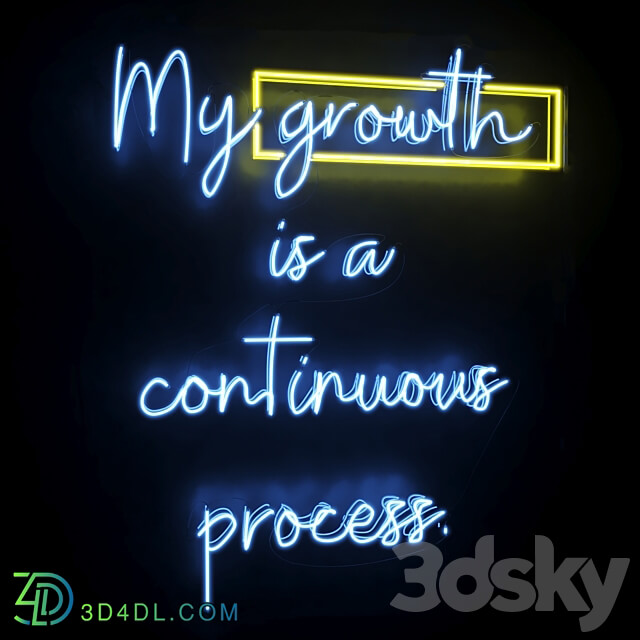 Neon Text 03 Growth Technical lighting 3D Models 3DSKY