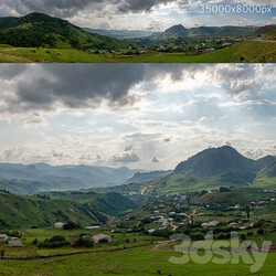 Mountain village. Panorama 35k 3D Models 3DSKY 