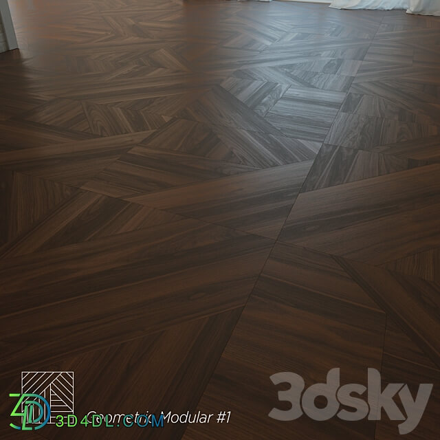 Tribeca Flat Modern Geometric Modular Flooring Wood 3D Models 3DSKY