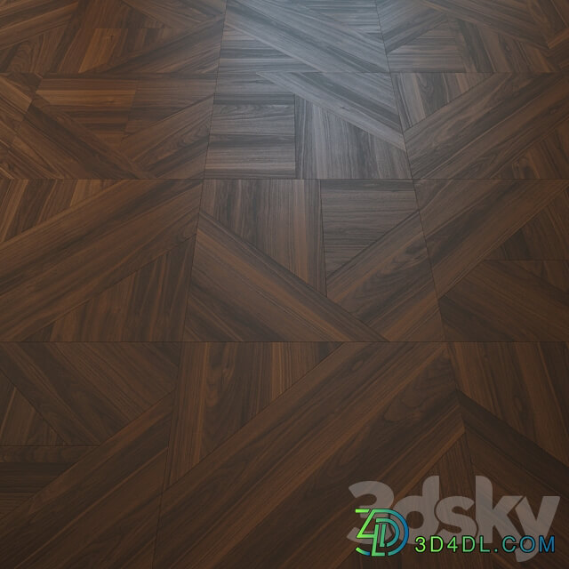 Tribeca Flat Modern Geometric Modular Flooring Wood 3D Models 3DSKY