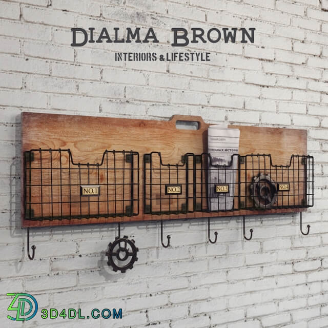 Hanger magazine rack Dialma Brown DB003637 3D Models