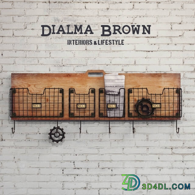 Hanger magazine rack Dialma Brown DB003637 3D Models