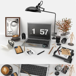 workplace decorative set home office 3D Models 3DSKY 