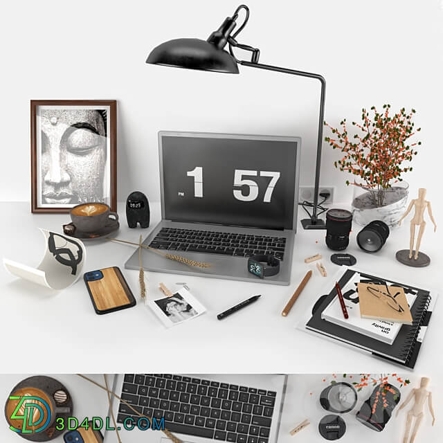 workplace decorative set home office 3D Models 3DSKY