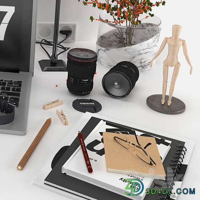 workplace decorative set home office 3D Models 3DSKY