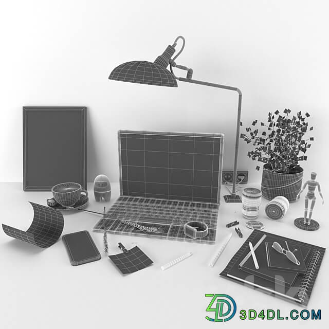 workplace decorative set home office 3D Models 3DSKY