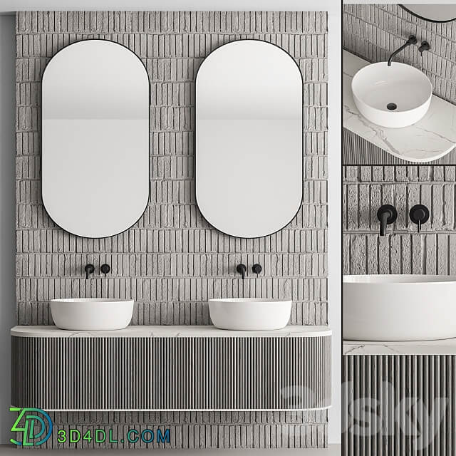 Bathroom Set Concrete Wall Set 27 3D Models 3DSKY