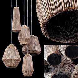 Lamp barrel big rattan n6 Chandelier barrel wicker rattan No. 6 Pendant light 3D Models 3DSKY 