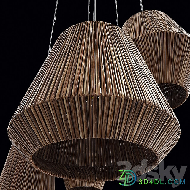 Lamp barrel big rattan n6 Chandelier barrel wicker rattan No. 6 Pendant light 3D Models 3DSKY