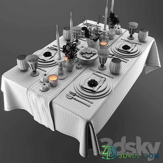 Table setting 002 3D Models 3DSKY