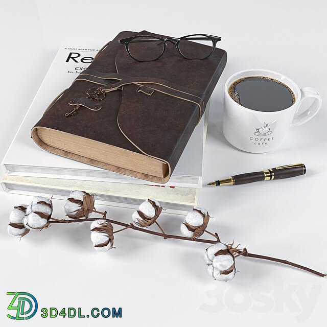 decoration set book 001 3D Models 3DSKY