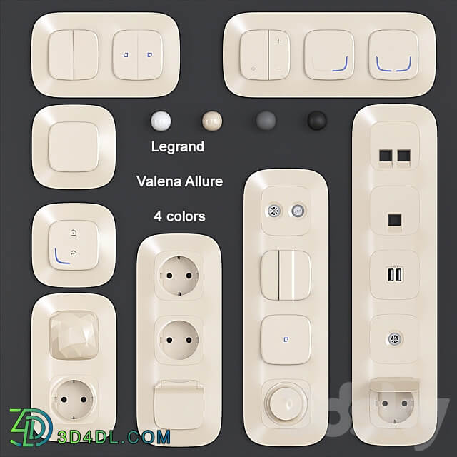 Sockets and switches Legrand Valena Allure Miscellaneous 3D Models 3DSKY