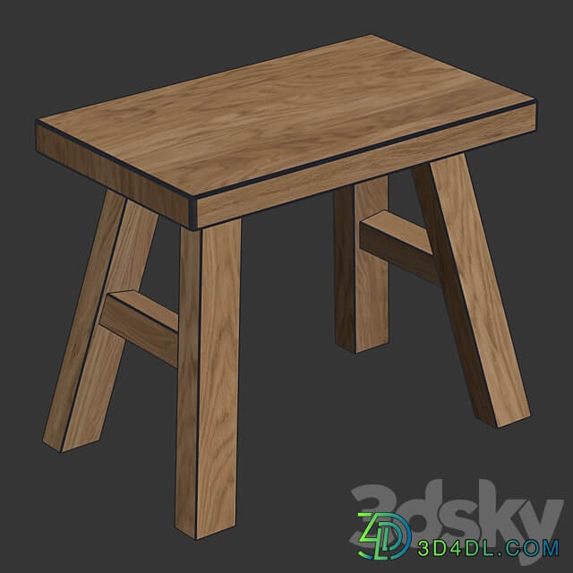 Zara Home The small stool 3D Models 3DSKY