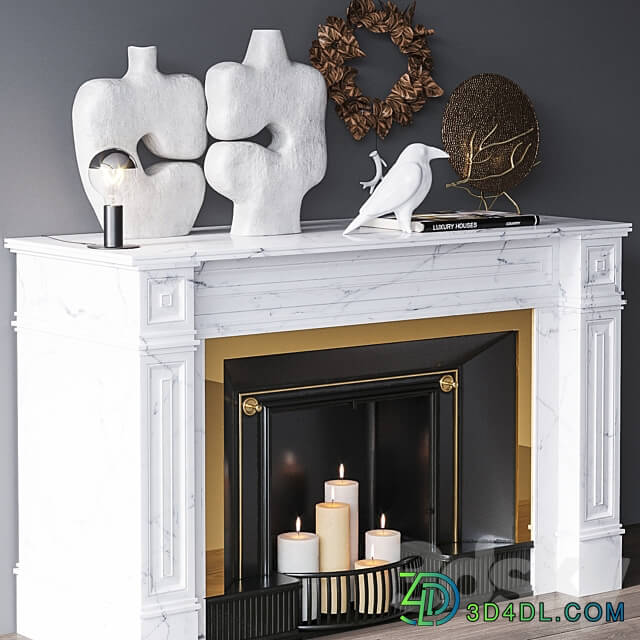 Decorative set with fireplace 3D Models 3DSKY