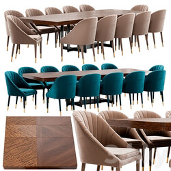 Garda Decor dining chair and Santa Barbara table Table Chair 3D Models 3DSKY 