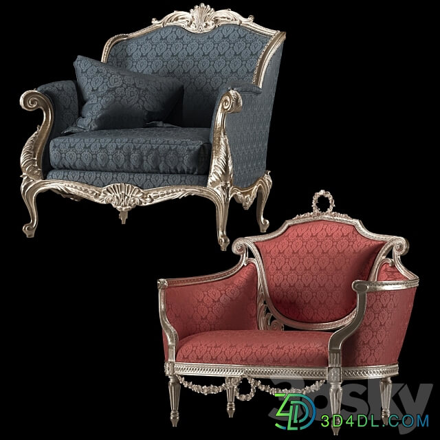 kosovart rococo armchair 3D Models 3DSKY