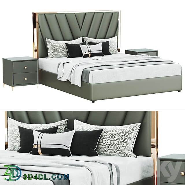 Nordic High end wedding bed design Bed 3D Models 3DSKY