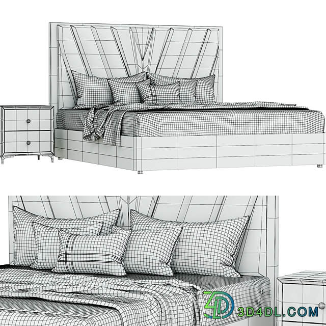 Nordic High end wedding bed design Bed 3D Models 3DSKY