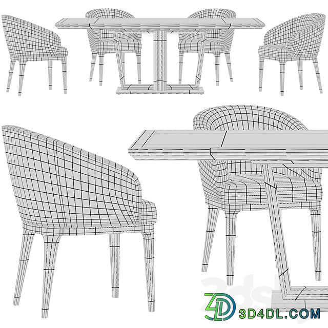 Dining table Tosconova Diamond chair Tosconova Eva Table Chair 3D Models 3DSKY