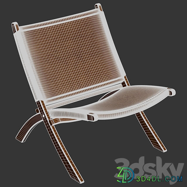 Zara Home Leather folding chair 3D Models 3DSKY