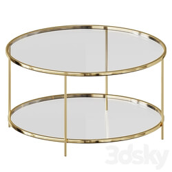 Danilo Coffee table coffee table Side table in gold metal and glass 3D Models 3DSKY 