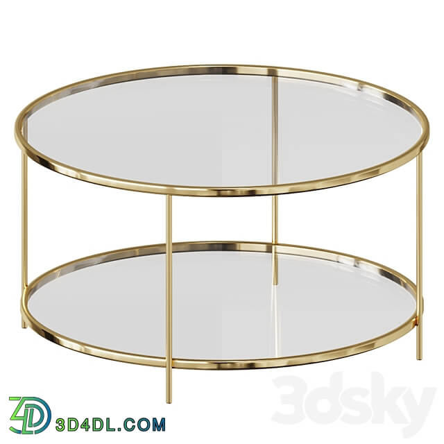 Danilo Coffee table coffee table Side table in gold metal and glass 3D Models 3DSKY