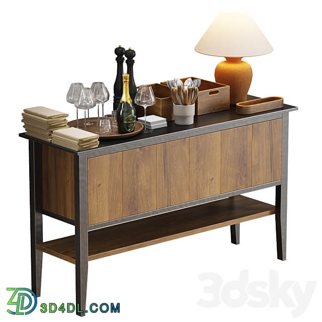 Waiter station with items 3D Models 3DSKY