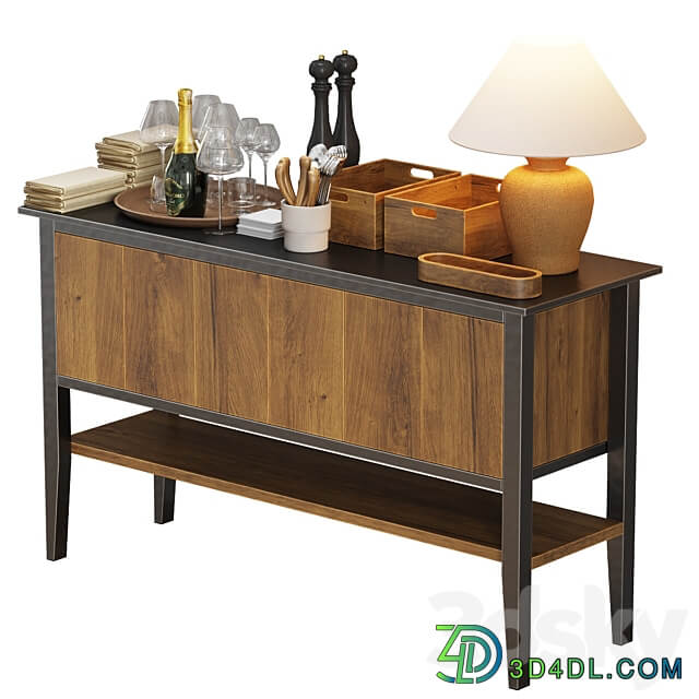 Waiter station with items 3D Models 3DSKY