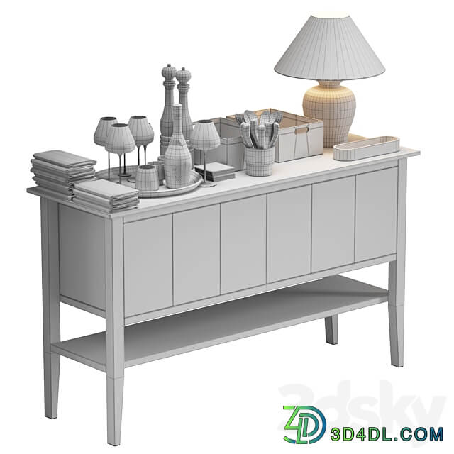 Waiter station with items 3D Models 3DSKY