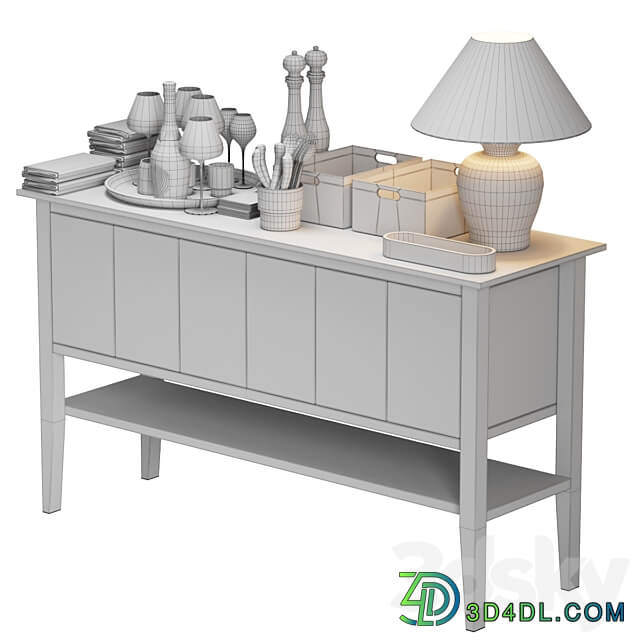 Waiter station with items 3D Models 3DSKY