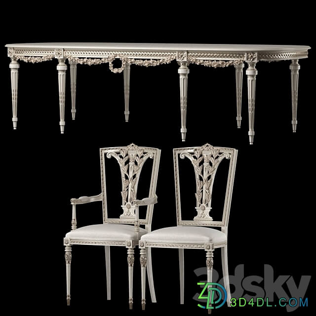 kosovart daphne table and chair Table Chair 3D Models 3DSKY