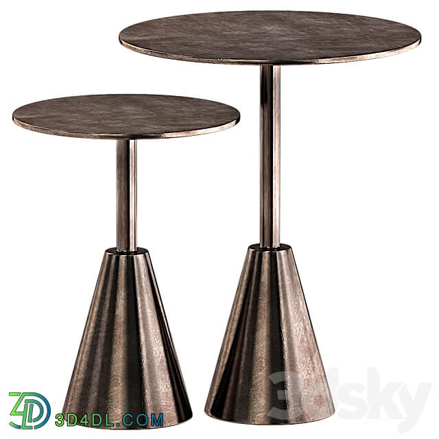 FRISCO END TABLES SET ANTIQUE RUST FINISH 3D Models 3DSKY