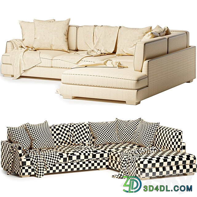 Elsie sofa with chaise 3D Models 3DSKY