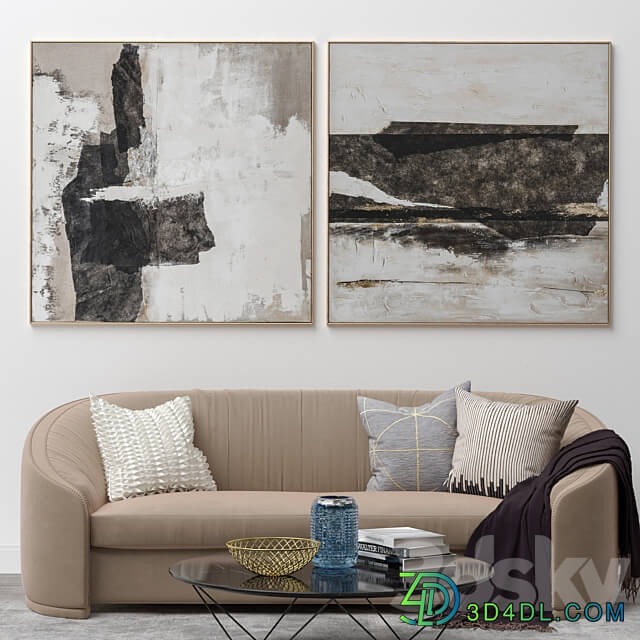 Large Living Room Abstract Wall Art C 352 3D Models 3DSKY