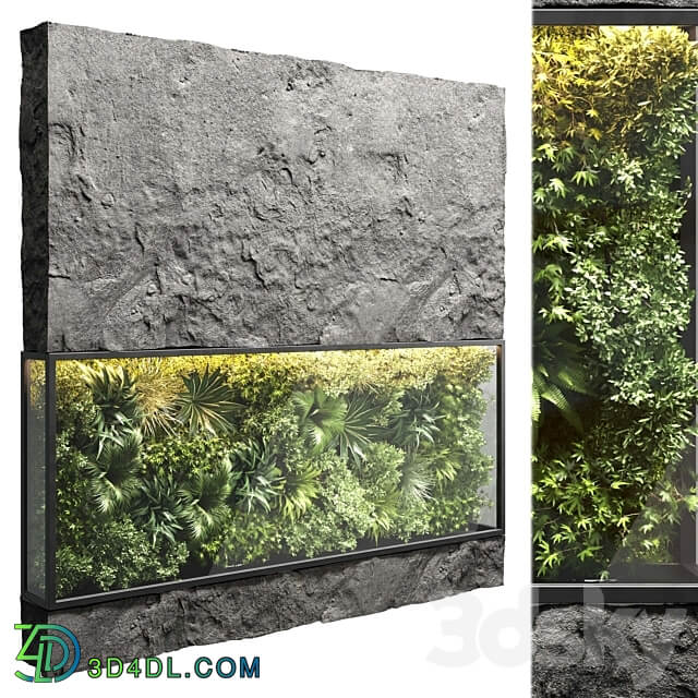 collection outdoor plant stand rock vertical garden wall glass bax vase 12 corona Fitowall 3D Models 3DSKY