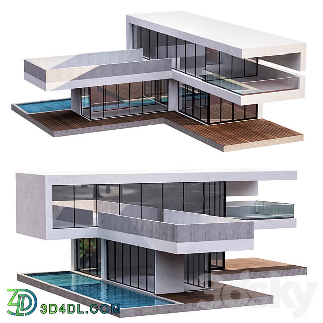 Modern House No4 3D Models 3DSKY