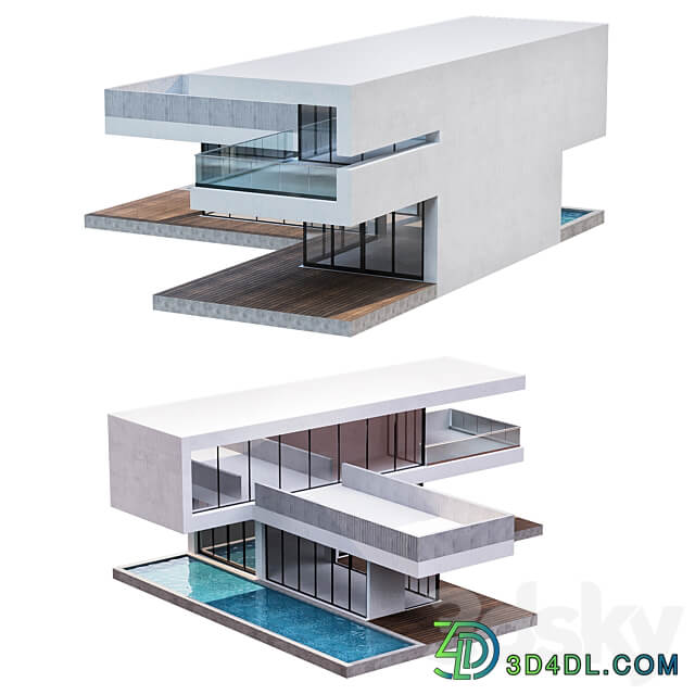 Modern House No4 3D Models 3DSKY