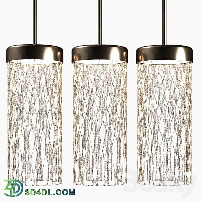 Pendant lamp made of metal from three shades Pendant light 3D Models 3DSKY