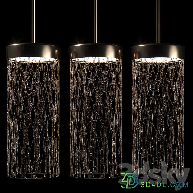 Pendant lamp made of metal from three shades Pendant light 3D Models 3DSKY