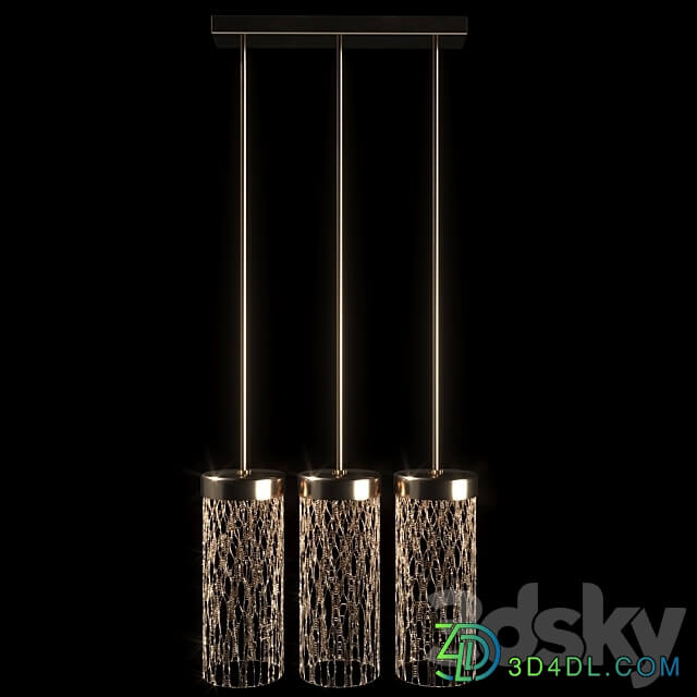 Pendant lamp made of metal from three shades Pendant light 3D Models 3DSKY