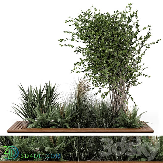 Outdoor Garden set bush and Tree Garden Set 361 3D Models 3DSKY