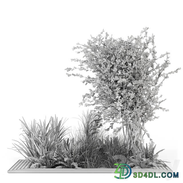 Outdoor Garden set bush and Tree Garden Set 361 3D Models 3DSKY