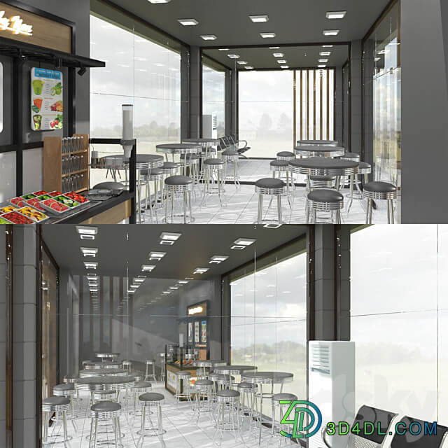 Stop with a cafeteria 3D Models 3DSKY