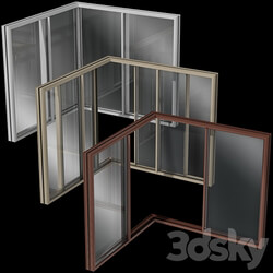 Sliding Corner Stained Glass Aluminum 3D Models 3DSKY 