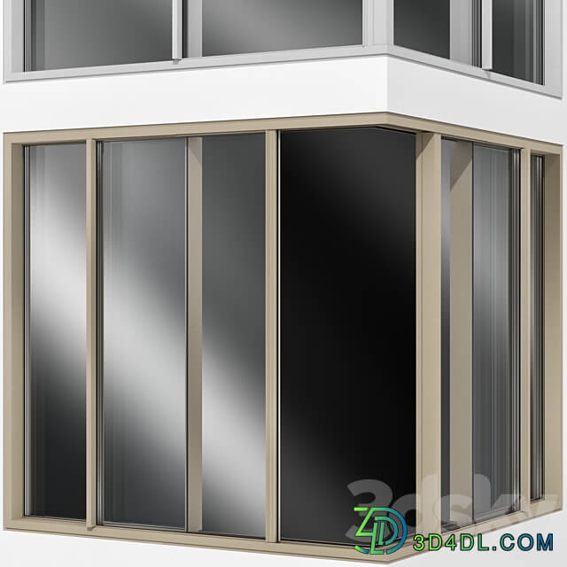 Sliding Corner Stained Glass Aluminum 3D Models 3DSKY