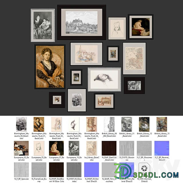 Large set of paintings 3D Models