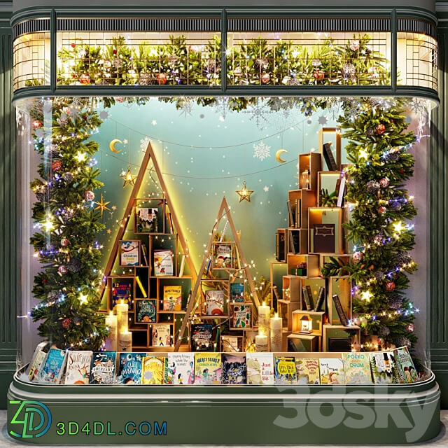 New Year s showcase of the book store 3D Models 3DSKY