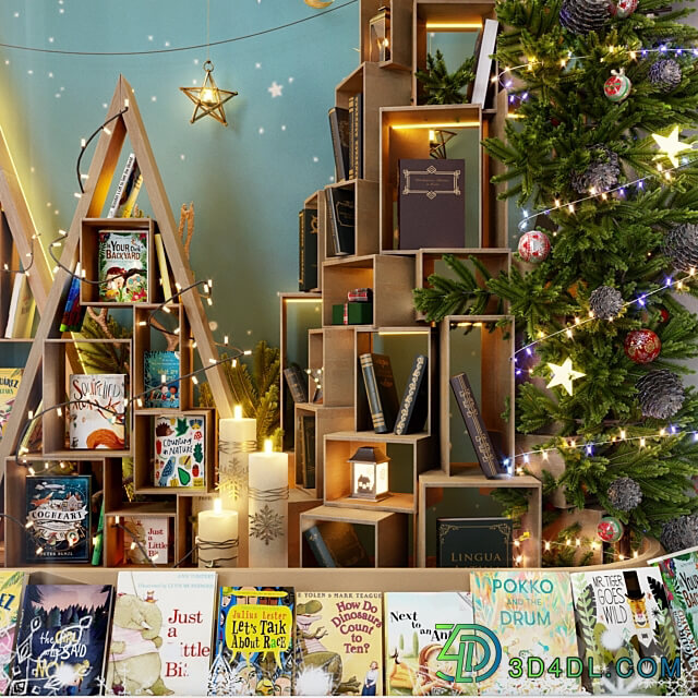 New Year s showcase of the book store 3D Models 3DSKY