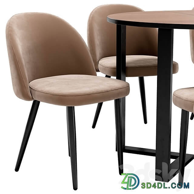 Melody dining chair and Sheffilton table Table Chair 3D Models 3DSKY